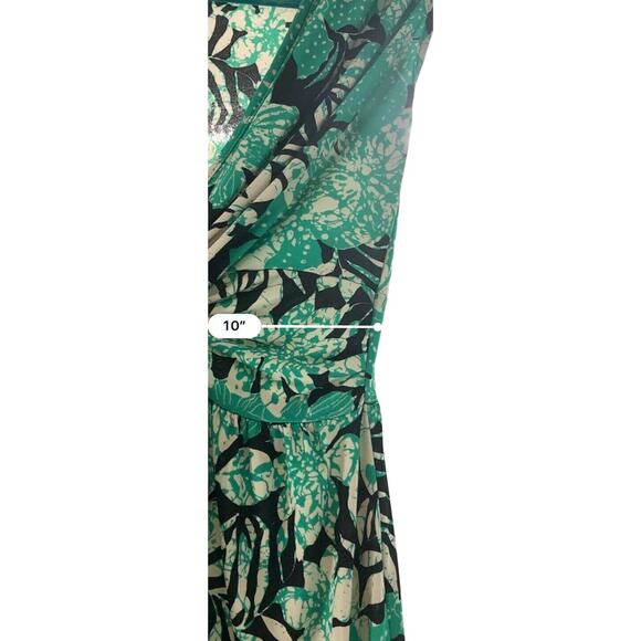 The Zig Zag Stripe Womens Dress Sleeveless Floral Gathered Ruched Size Small - Picture 7 of 8